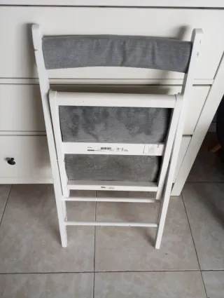 Silla Plegable Ikea Madera y Tela Gris