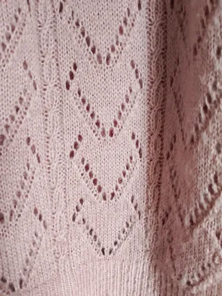 Jersey rosa punto calado volantes