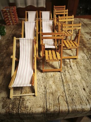 Mini Sillas y Tumbonas de Madera