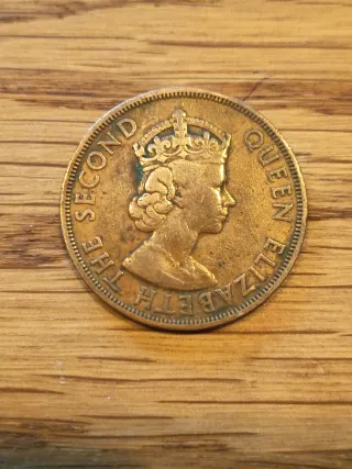 Moneda 2 cent. Caribe Británico 1964