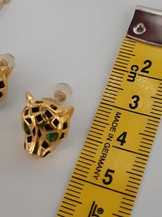 Pendientes Oro 18kt Pantera Esmeralda