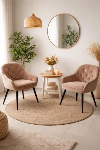 2 Butacas Sklum Terciopelo en tonos rosado salmón