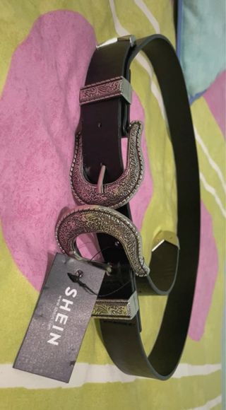 Cinturón SHEIN doble hebilla plateada