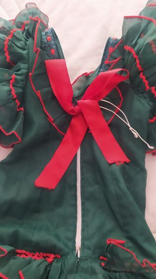 Vestido Flamenca Niña Verde y Rojo