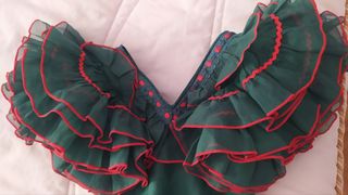 Vestido Flamenca Niña Verde y Rojo