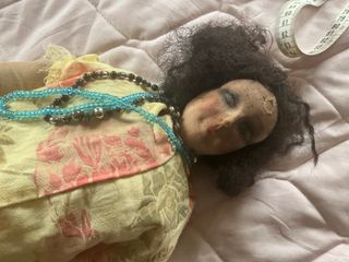 Muñeca antigua de trapo 60 cm