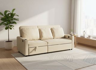 Sofá Cama Gris 3 Plazas Moderno