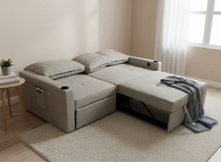 Sofá Cama Gris 3 Plazas Moderno