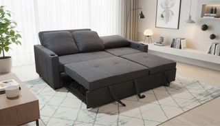 Sofá Cama Gris 3 Plazas Moderno