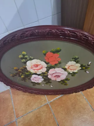 Cuadro floral ovalado