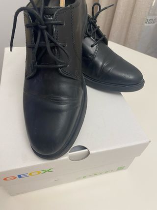 Zapatos Geox Negros Cordones Hombre/ Niño