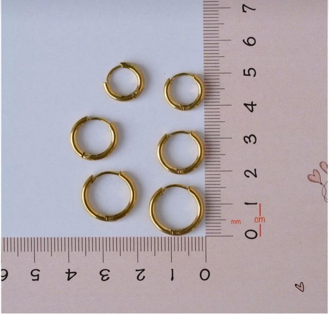 Aros lisos dorados - acero inoxidable en oro 22k