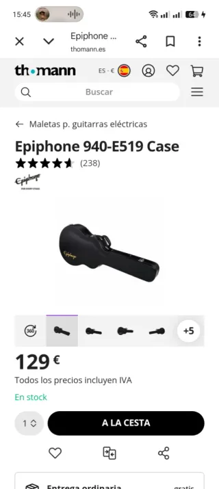 Maleta para SG y Les Paul estuche rígido epiphone