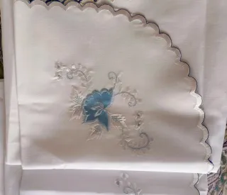 Juego de sábanas bordadas florales cama de 1'35