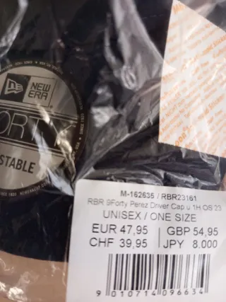 Gorras2x50€ New Era 9FORTY Oracle Red Bull Racing