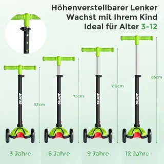 Patinete infantil 4 ruedas LED