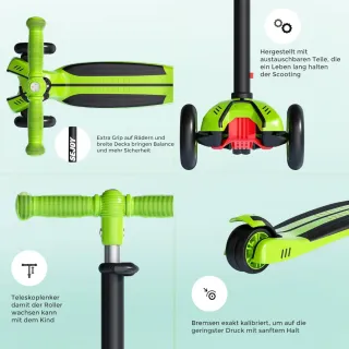 Patinete infantil 4 ruedas LED