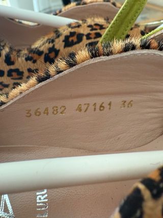 Zapatos piel combinada verde y leopardo