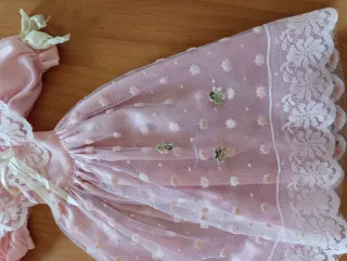 Vestido Nancy rosa encaje y tul