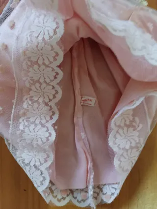 Vestido Nancy rosa encaje y tul