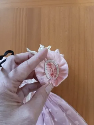 Vestido Nancy rosa encaje y tul