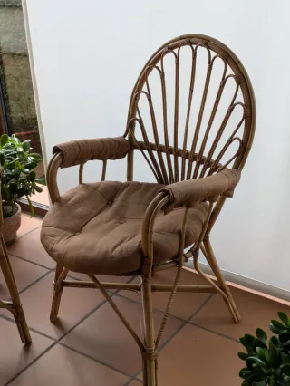 2 Sillas Bambú con Cojines