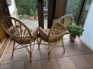 2 Sillas Bambú con Cojines