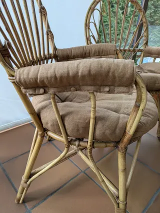 2 Sillas Bambú con Cojines