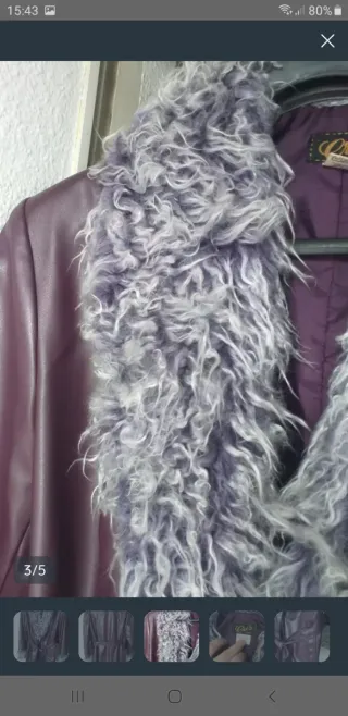 Abrigo corto POLIPIEL Cris Moda .violeta