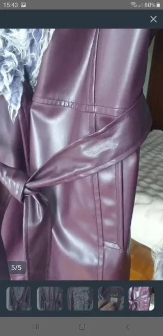 Abrigo corto POLIPIEL Cris Moda .violeta