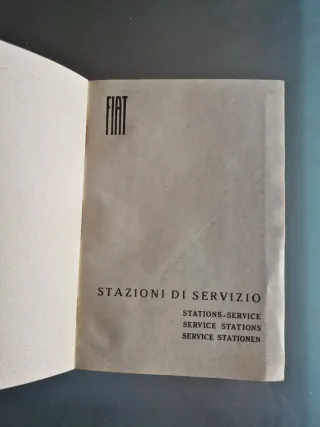 Libretto Stazioni Servizio Fiat Vintage 1954