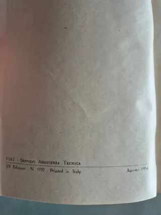 Libretto Stazioni Servizio Fiat Vintage 1954