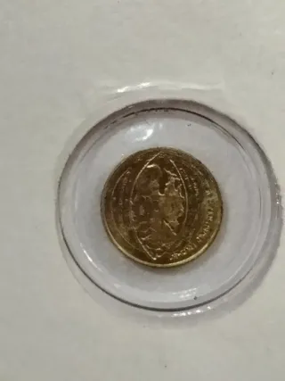 Tessera con monetina oro 8 carati celebrativa