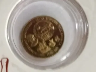 Tessera con monetina oro 8 carati celebrativa