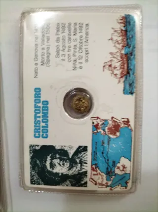 Tessera con monetina oro 8 carati celebrativa