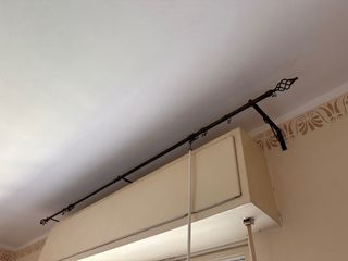 3 Bastoni per tende in ferro battuto neri bronzato