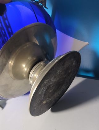 Centro de Mesa Cristal Azul Cobalto con Cisnes