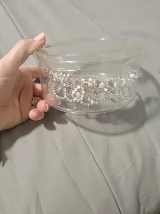 Tiara Novia Fiesta Plata y Perlas