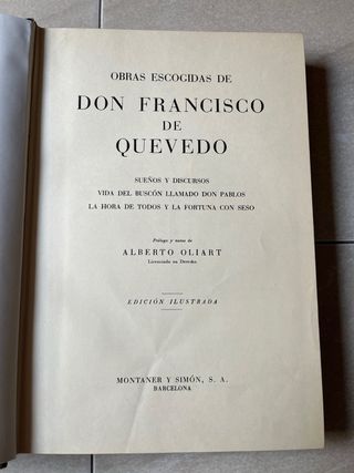 Quevedo. Obras escogidas. Montaner y Simon 1952.