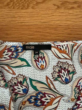 Vestido Maje Seda Estampado Multicolor