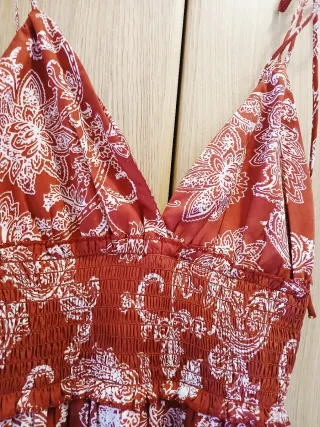 Abito donna fantasia floreale rosso