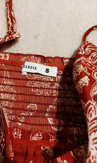 Abito donna fantasia floreale rosso