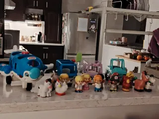 Lote Little People Avión, Figuras y coches