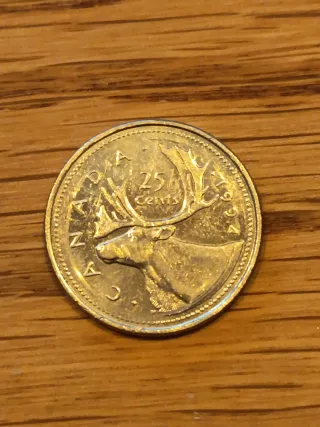 Moneda Canadá 25 cent. 1994