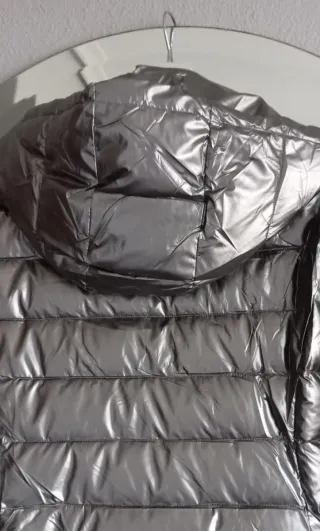 Abrigo acolchado plateado Ártika