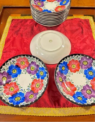 12 Platos Pickman S.A. Sevilla Florales