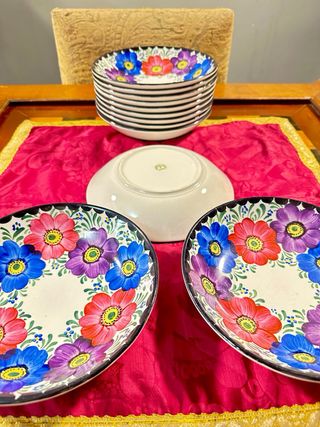 12 Platos Pickman S.A. Sevilla Florales