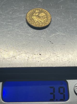 Moneda Francesa Baño Oro puro  1911 reproduccion