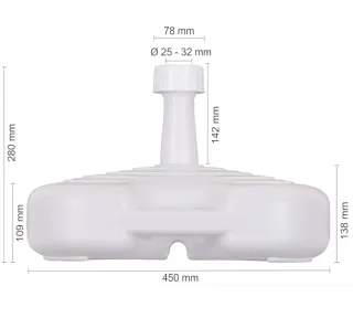 Base Sombrilla Portátil Plástico Blanco