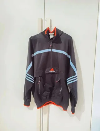 Felpa Adidas uomo/donna nera e arancione